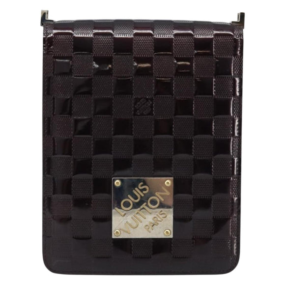 LOUIS VUITTON Damier Vernis Club Shoulder Bag Black M92129 LV Auth hk3524