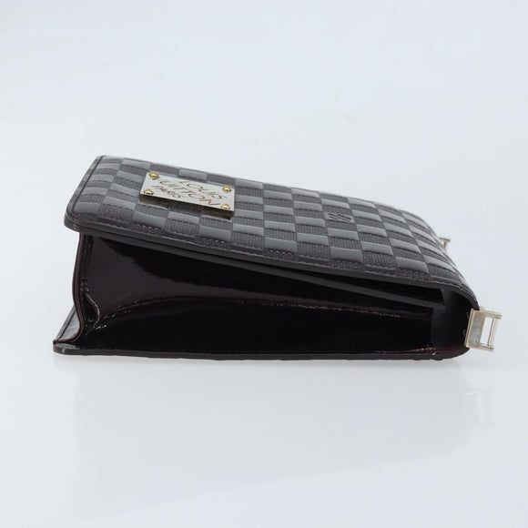 LOUIS VUITTON Damier Vernis Club Shoulder Bag Black M92129 LV Auth hk3524