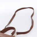 Burberrys Hand Bag Leather 2way Brown Gold Auth hk3526-14