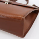 Burberrys Hand Bag Leather 2way Brown Gold Auth hk3526-10