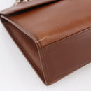 Burberrys Hand Bag Leather 2way Brown Gold Auth hk3526-15
