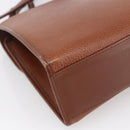 Burberrys Hand Bag Leather 2way Brown Gold Auth hk3526-17
