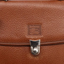 Burberrys Hand Bag Leather 2way Brown Gold Auth hk3526-18