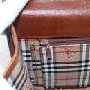 Burberrys Hand Bag Leather 2way Brown Gold Auth hk3526-21