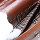 Burberrys Hand Bag Leather 2way Brown Gold Auth hk3526-22