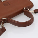 Burberrys Hand Bag Leather 2way Brown Gold Auth hk3526-7