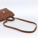 Burberrys Hand Bag Leather 2way Brown Gold Auth hk3526-9