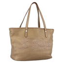 BVLGARI Tote Bag Leather Gold Tone Auth hk3527-1
