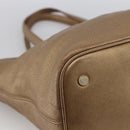 BVLGARI Tote Bag Leather Gold Tone Auth hk3527-14