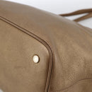 BVLGARI Tote Bag Leather Gold Tone Auth hk3527-15