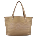 BVLGARI Tote Bag Leather Gold Tone Auth hk3527-13