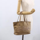 BVLGARI Tote Bag Leather Gold Tone Auth hk3527-25