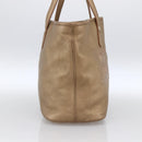 BVLGARI Tote Bag Leather Gold Tone Auth hk3527-3