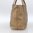 BVLGARI Tote Bag Leather Gold Tone Auth hk3527-4