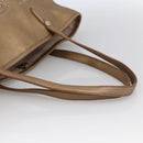 BVLGARI Tote Bag Leather Gold Tone Auth hk3527-7