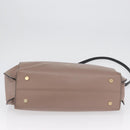 BVLGARI Hand Bag Leather 2way Gray Gold Auth hk3528-5
