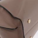 BVLGARI Hand Bag Leather 2way Gray Gold Auth hk3528-16
