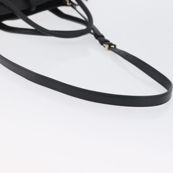 BVLGARI Hand Bag Leather 2way Gray Gold Auth hk3528