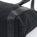BVLGARI Tote Bag Canvas Black Silver Auth hk3529-9