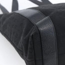BVLGARI Tote Bag Canvas Black Silver Auth hk3529-16
