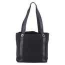 BVLGARI Tote Bag Canvas Black Silver Auth hk3529-2