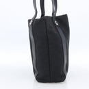 BVLGARI Tote Bag Canvas Black Silver Auth hk3529-3