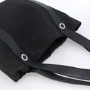 BVLGARI Tote Bag Canvas Black Silver Auth hk3529-6