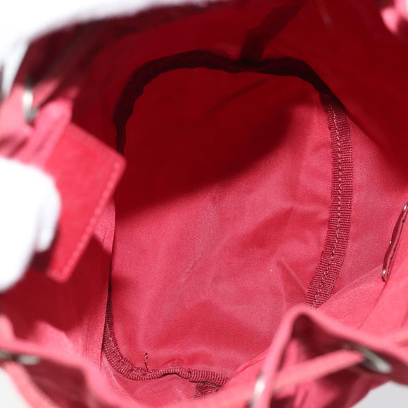 PRADA Drawstring Pouch Nylon Red Auth hk3533