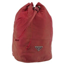 PRADA Drawstring Pouch Nylon Red Auth hk3533-1