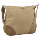 PRADA Shoulder Bag Nylon Beige Silver Auth hk3534-1