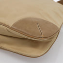 PRADA Shoulder Bag Nylon Beige Silver Auth hk3534-15
