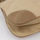 PRADA Shoulder Bag Nylon Beige Silver Auth hk3534-16