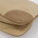 PRADA Shoulder Bag Nylon Beige Silver Auth hk3534-17