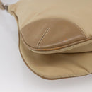 PRADA Shoulder Bag Nylon Beige Silver Auth hk3534-18