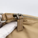PRADA Shoulder Bag Nylon Beige Silver Auth hk3534-9