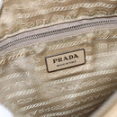 PRADA Shoulder Bag Nylon Beige Silver Auth hk3534-20