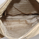 PRADA Shoulder Bag Nylon Beige Silver Auth hk3534-10