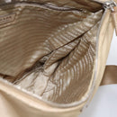 PRADA Shoulder Bag Nylon Beige Silver Auth hk3534-21
