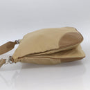 PRADA Shoulder Bag Nylon Beige Silver Auth hk3534-3