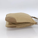 PRADA Shoulder Bag Nylon Beige Silver Auth hk3534-4