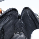 GUCCI Bamboo Hand Bag Patent 2way Black Silver 007 1014 0231 0 Auth hk3535-21