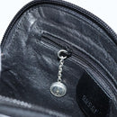 GUCCI Bamboo Hand Bag Patent 2way Black Silver 007 1014 0231 0 Auth hk3535-23