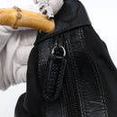GUCCI Bamboo Hand Bag Nylon Black Silver Auth hk3536-14