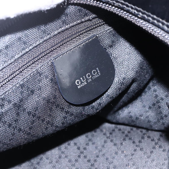 GUCCI Bamboo Hand Bag Nylon Black Silver Auth hk3536
