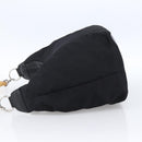 GUCCI Bamboo Hand Bag Nylon Black Silver Auth hk3536-4