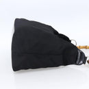 GUCCI Bamboo Hand Bag Nylon Black Silver Auth hk3536-5