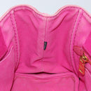 PRADA Canapa PM Hand Bag Canvas Pink Gold Auth hk3537-20