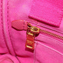 PRADA Canapa PM Hand Bag Canvas Pink Gold Auth hk3537-21