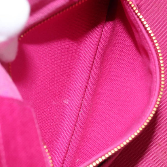 PRADA Canapa PM Hand Bag Canvas Pink Gold Auth hk3537