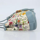 GUCCI Bamboo Flora Tote Bag Canvas Multicolor Gold 358470 Auth hk3538-5